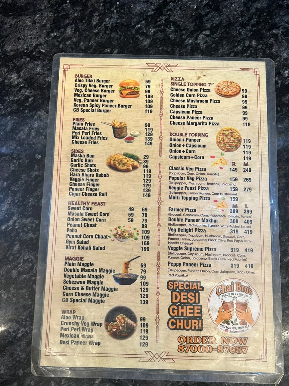 Original Menu – Food