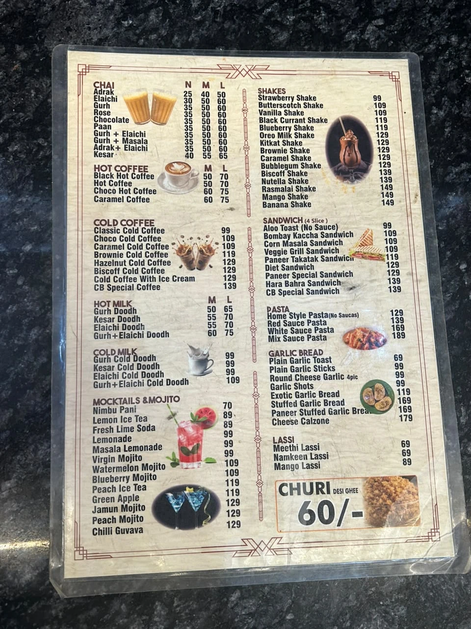 Original Menu – Drinks