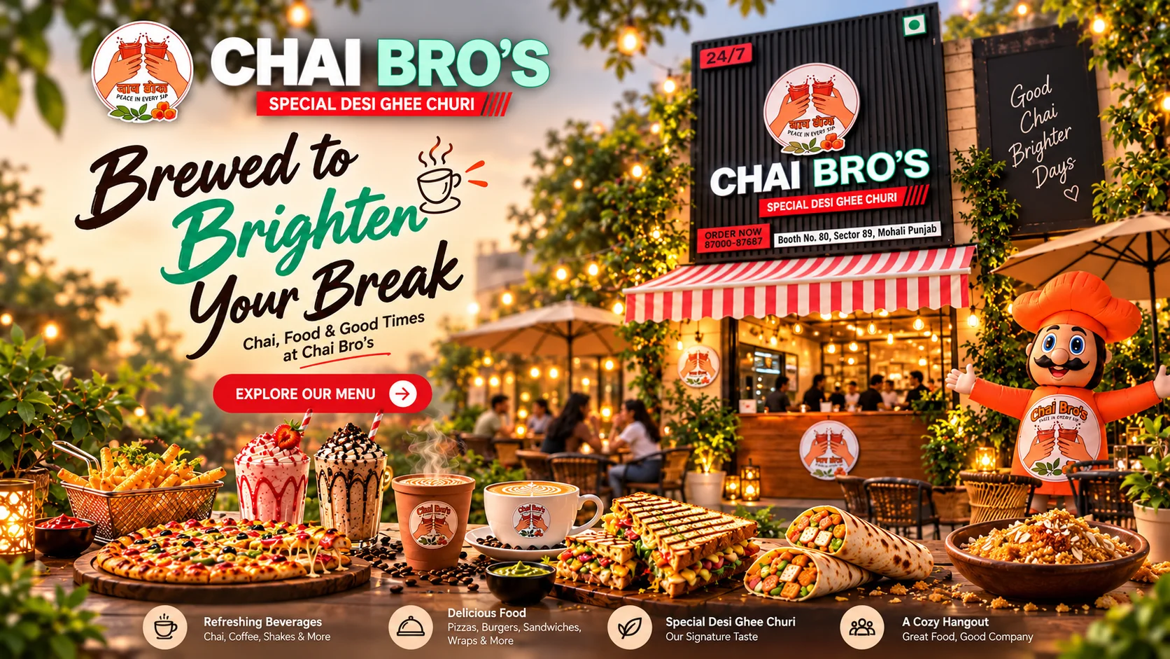 Chai Bro's franchise and cafe banner